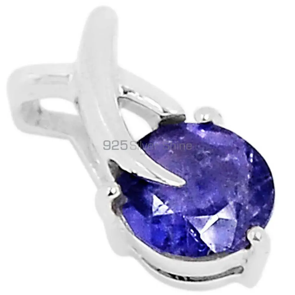 Best Price Iolite Gemstone Pendants Suppliers In 925 Fine Silver Jewelry 925SSP322