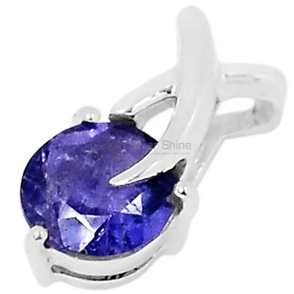 Best Price Iolite Gemstone Pendants Suppliers In 925 Fine Silver Jewelry 925SSP322_0