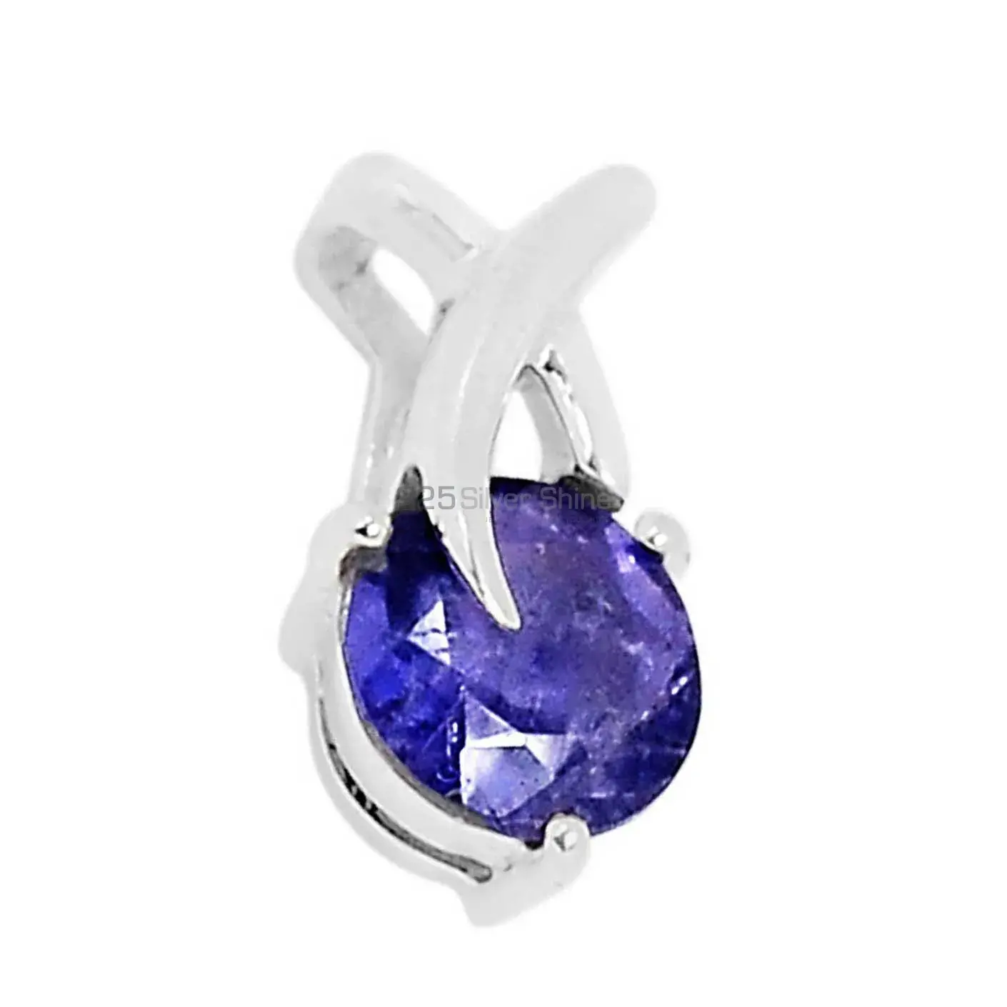 Best Price Iolite Gemstone Pendants Suppliers In 925 Fine Silver Jewelry 925SSP322_1