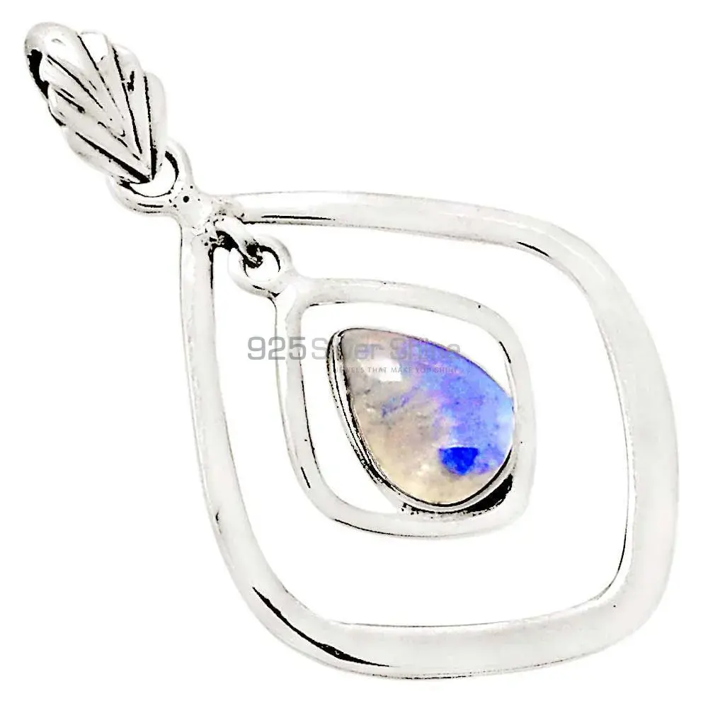 Best Rainbow Moonstone Pendants Wholesaler In Fine Sterling Silver Jewelry 925SP101-2