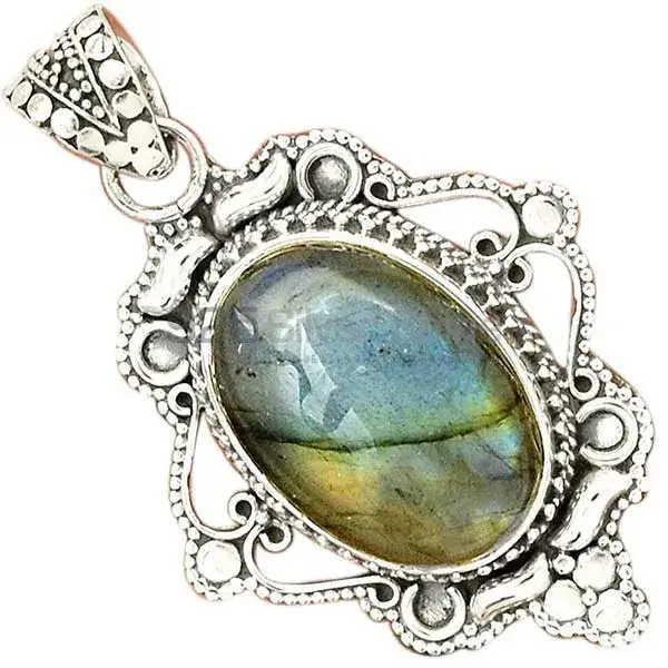 Best Price Labradorite Gemstone Pendants Wholesaler In Fine Sterling Silver Jewelry 925SP41-2