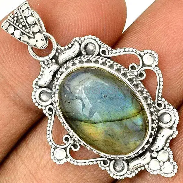 Labradorite Gemstone Pendants In Fine Sterling Silver Jewelry 925SP41-2_1