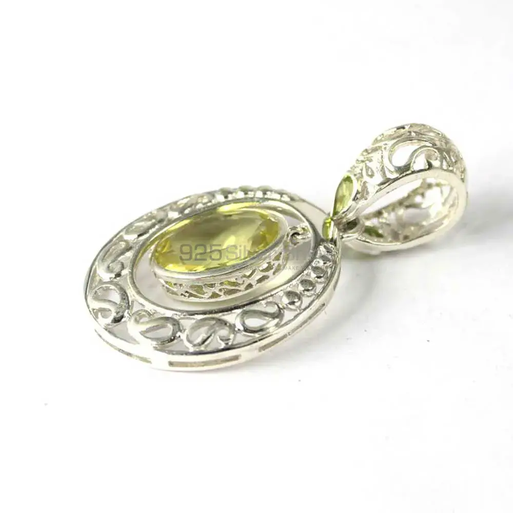 Best Price Lemon Quartz Gemstone Handmade Pendants In Solid Sterling Silver Jewelry 925SP242-1_0