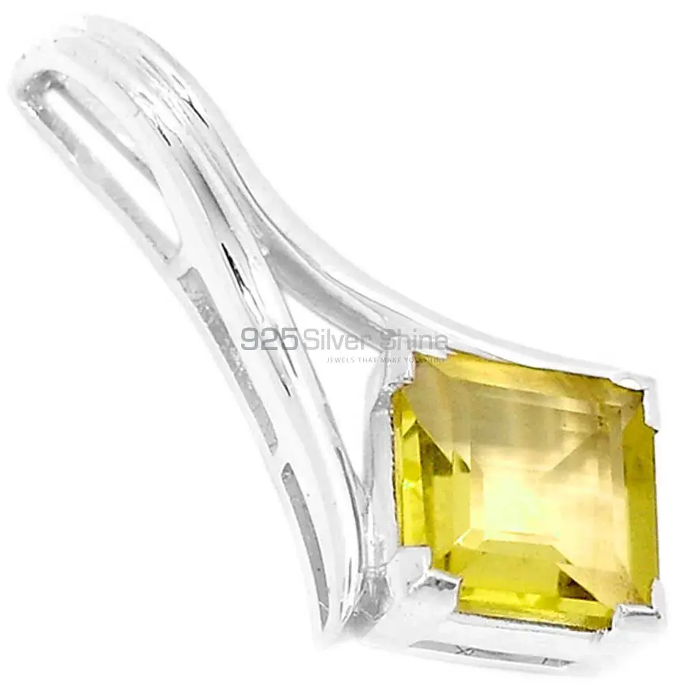 Lemon Quartz Gemstone Handmade Pendants In Solid Sterling Silver Jewelry 925SP295-2