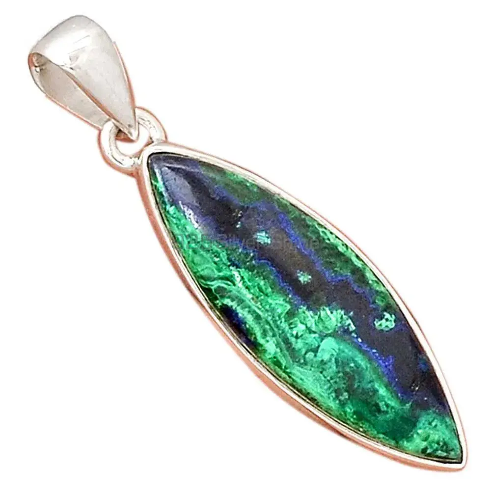 Malachite in Chrysocolla Gemstone Pendants In 925 Solid Silver Jewelry 925SP137_0