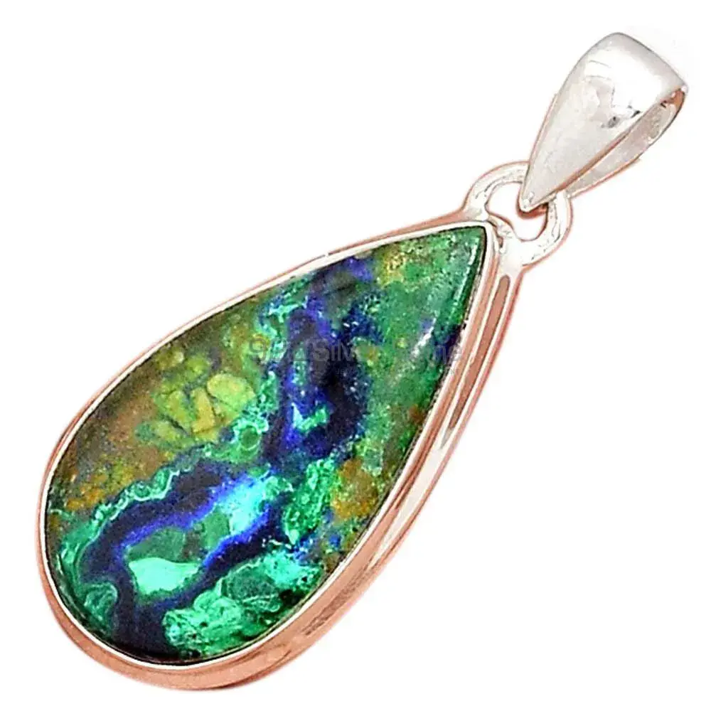 Malachite in Chrysocolla Gemstone Pendants In 925 Solid Silver Jewelry 925SP137_13