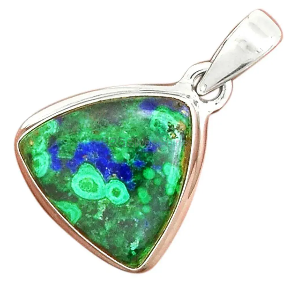 Best Price Malachite in Chrysocolla Gemstone Pendants Exporters In 925 Solid Silver Jewelry 925SP137_14