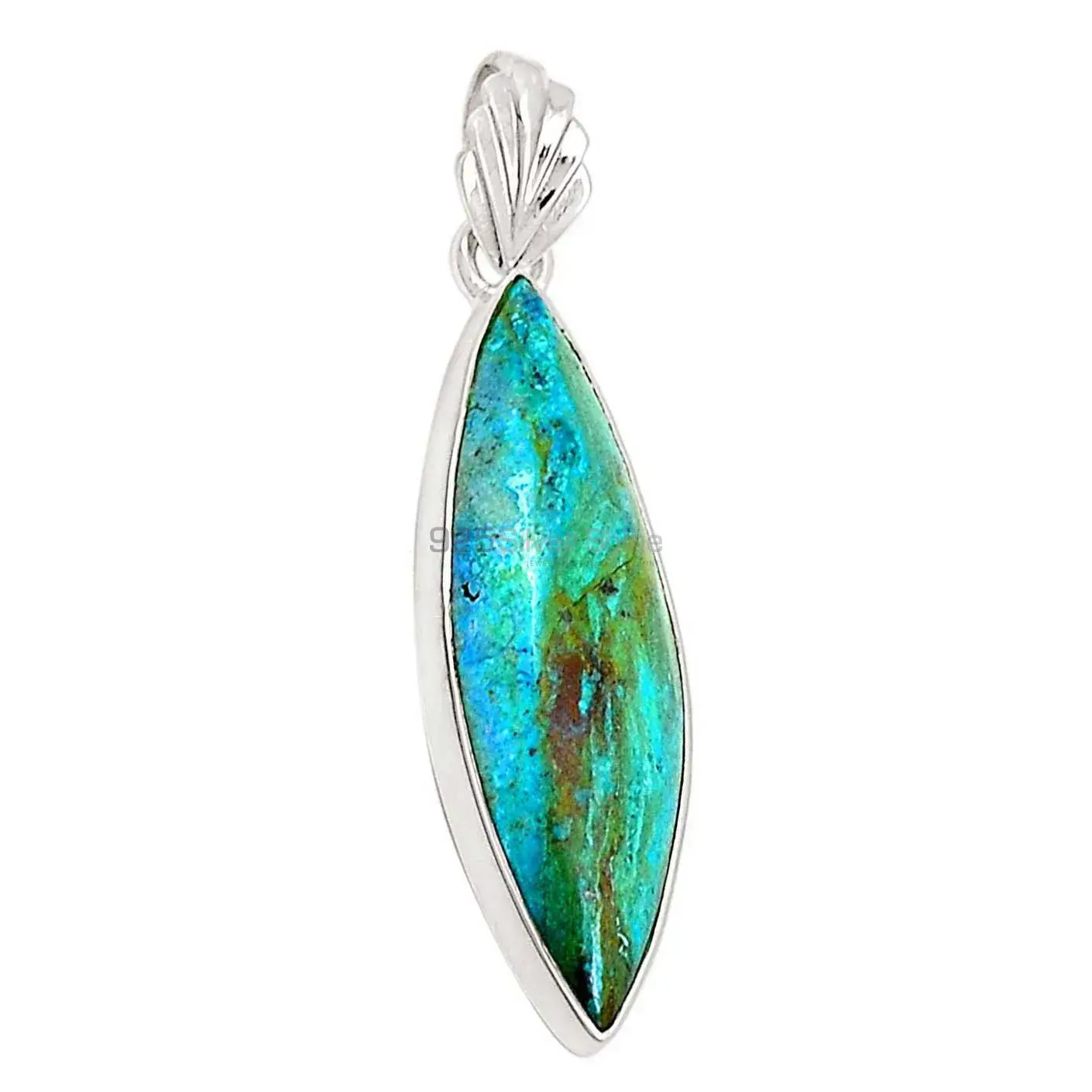Malachite In Chrysocolla Gemstone Pendants In 925 Solid Silver Jewelry 925SP184_10