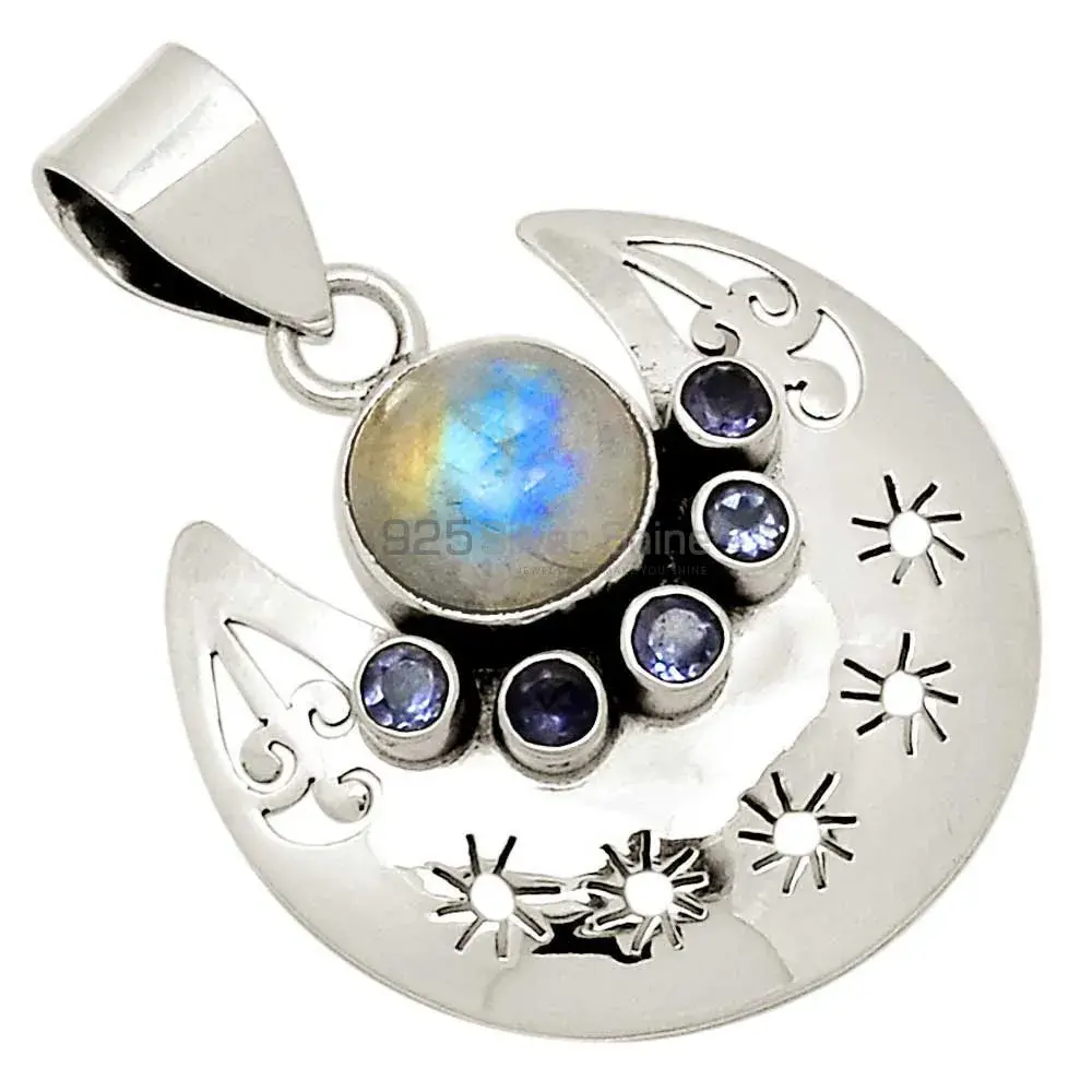 Best Price Multi Gemstone Handmade Pendants In Solid Sterling Silver Jewelry 925SP117-2