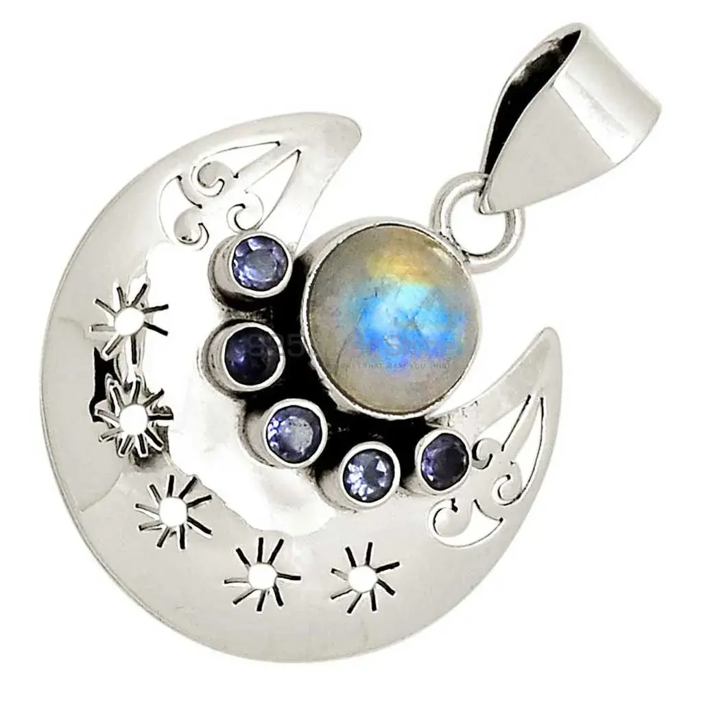 Multi Gemstone Handmade Pendants In Solid Sterling Silver Jewelry 925SP117-2_2