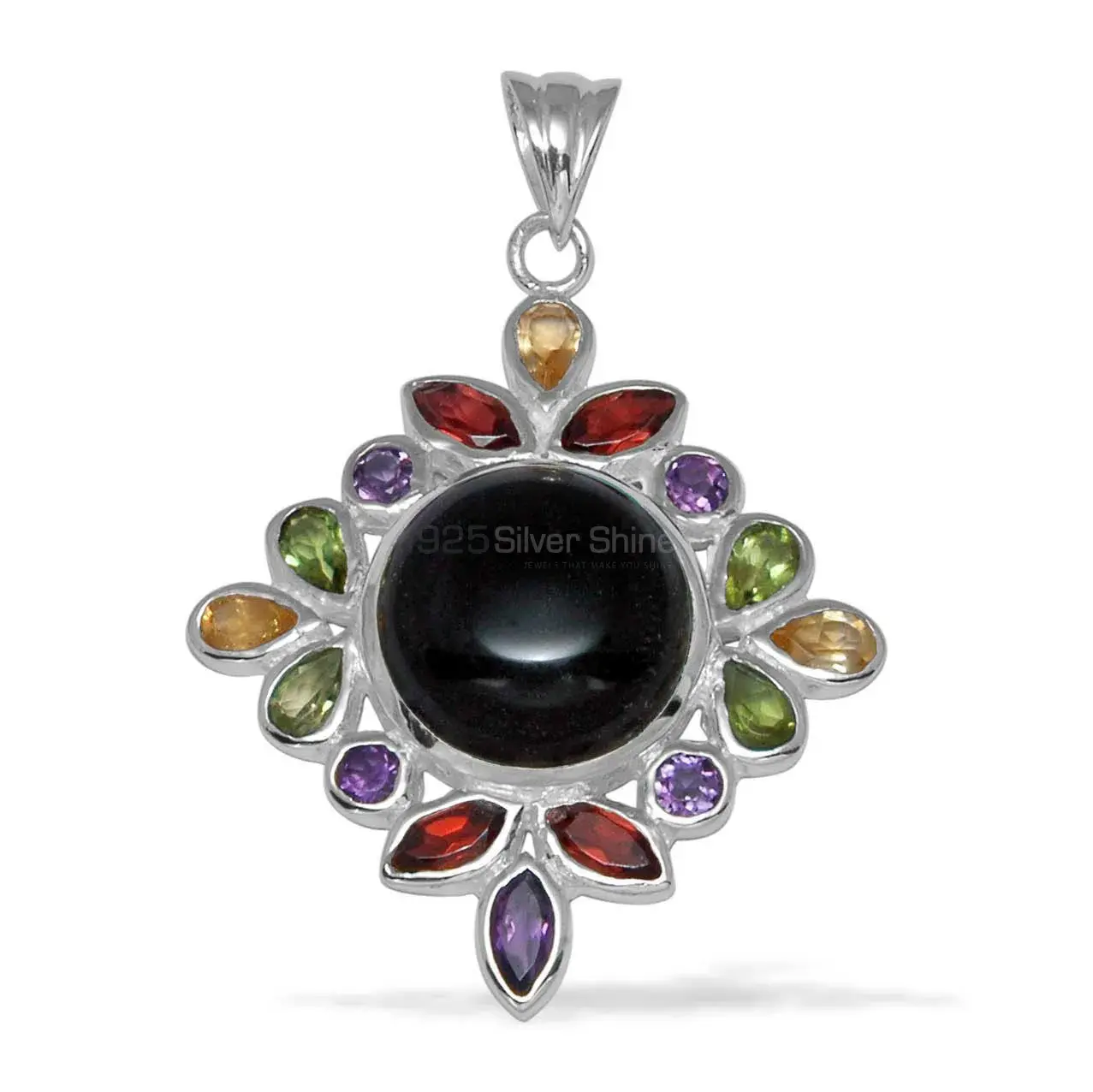 Best Price Multi Gemstone Handmade Pendants In Solid Sterling Silver Jewelry 925SP1447
