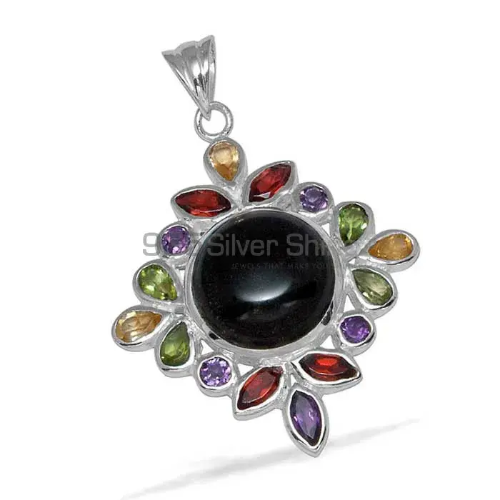 Best Price Multi Gemstone Handmade Pendants In Solid Sterling Silver Jewelry 925SP1447_0