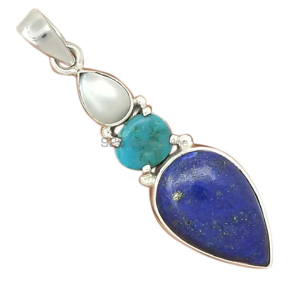 Multi Gemstone Handmade Pendants In Solid Sterling Silver Jewelry 925SP69-1_0