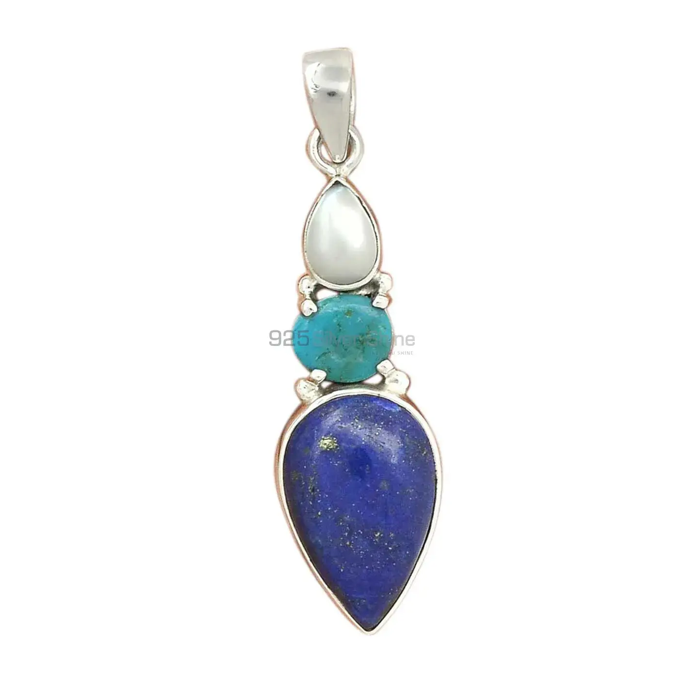 Multi Gemstone Handmade Pendants In Solid Sterling Silver Jewelry 925SP69-1_2