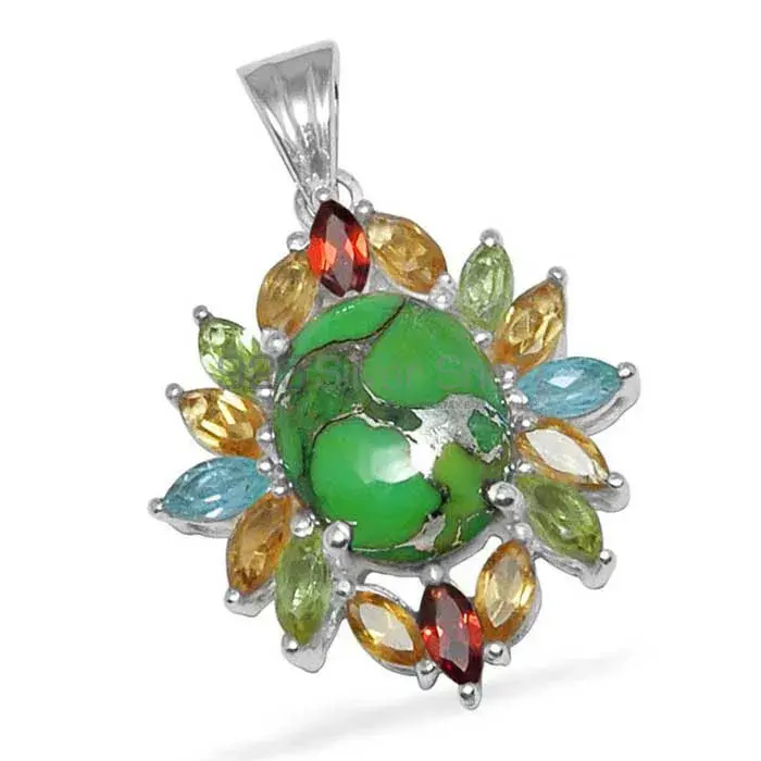 Best Price Multi Gemstone Pendants Exporters In 925 Solid Silver Jewelry 925SP1459_0