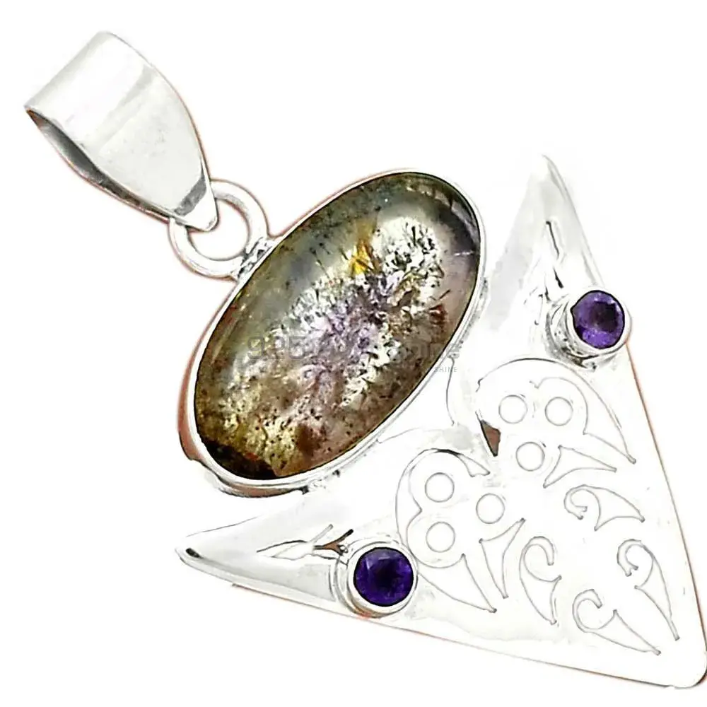 Multi Gemstone Pendants In 925 Solid Silver Jewelry 925SP17-2_0