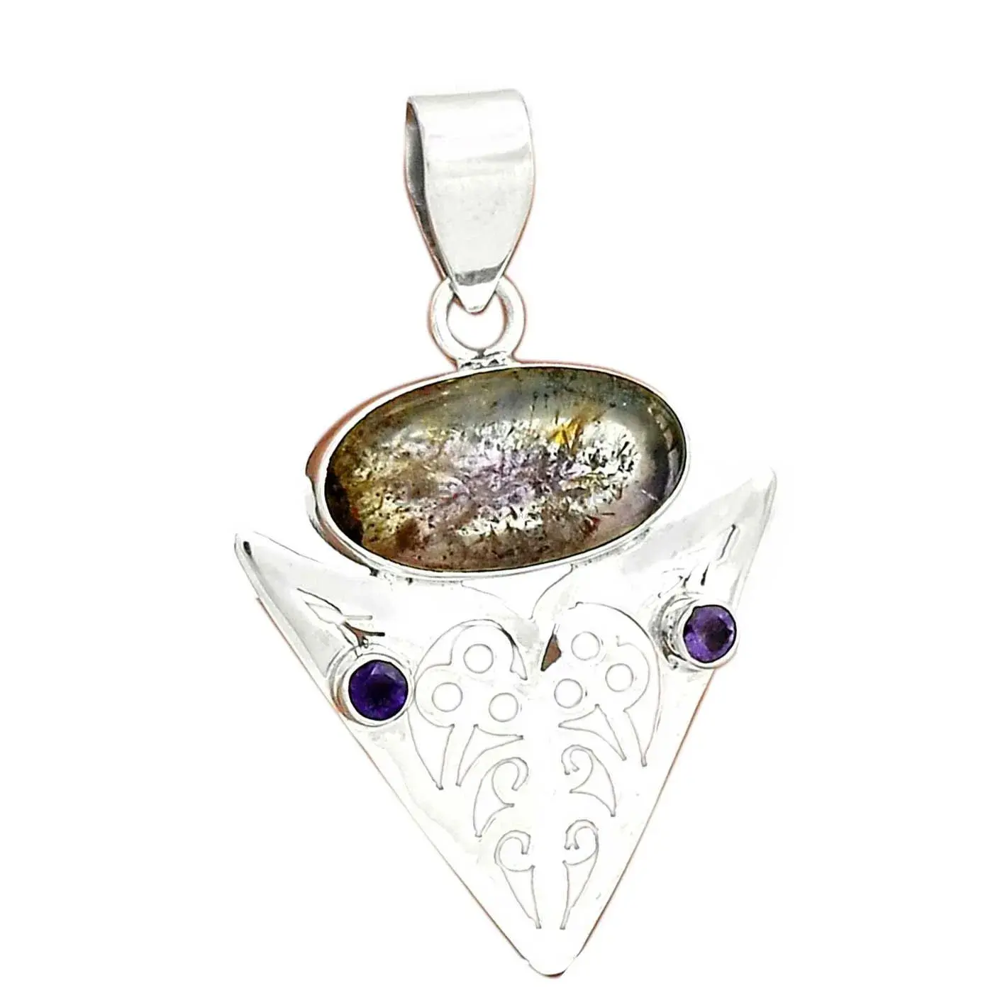 Multi Gemstone Pendants In 925 Solid Silver Jewelry 925SP17-2_2
