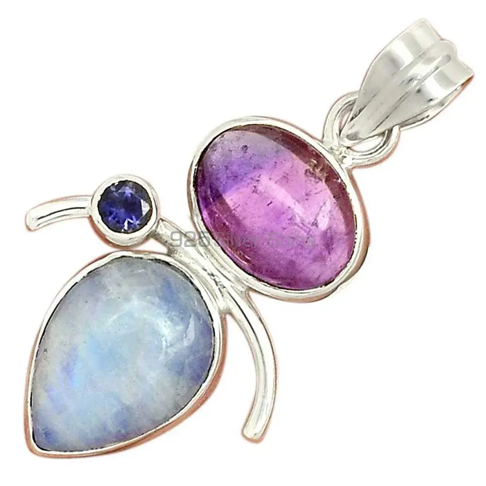 Multi Gemstone Pendants In 925 Solid Silver Jewelry 925SP57-2_0