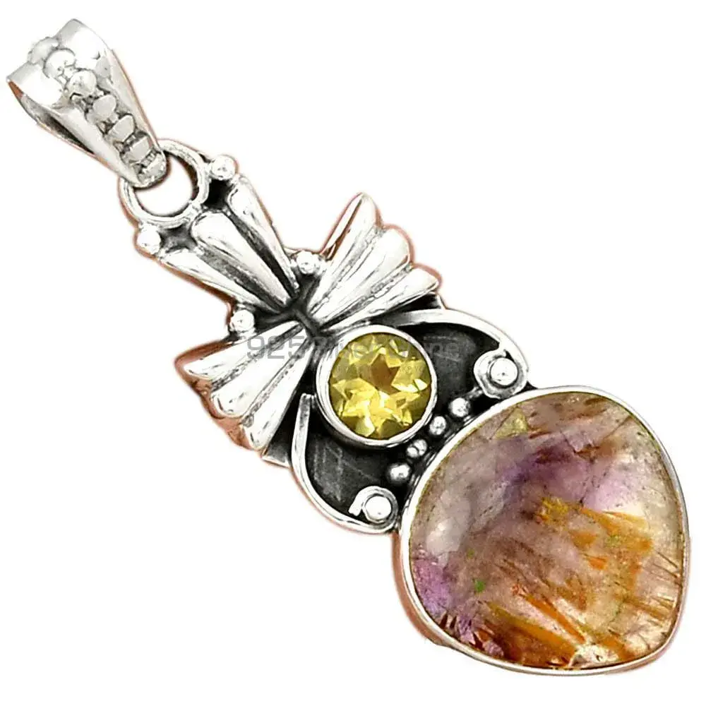 Multi Gemstone Pendants In 925 Fine Silver Jewelry 925SP083_0