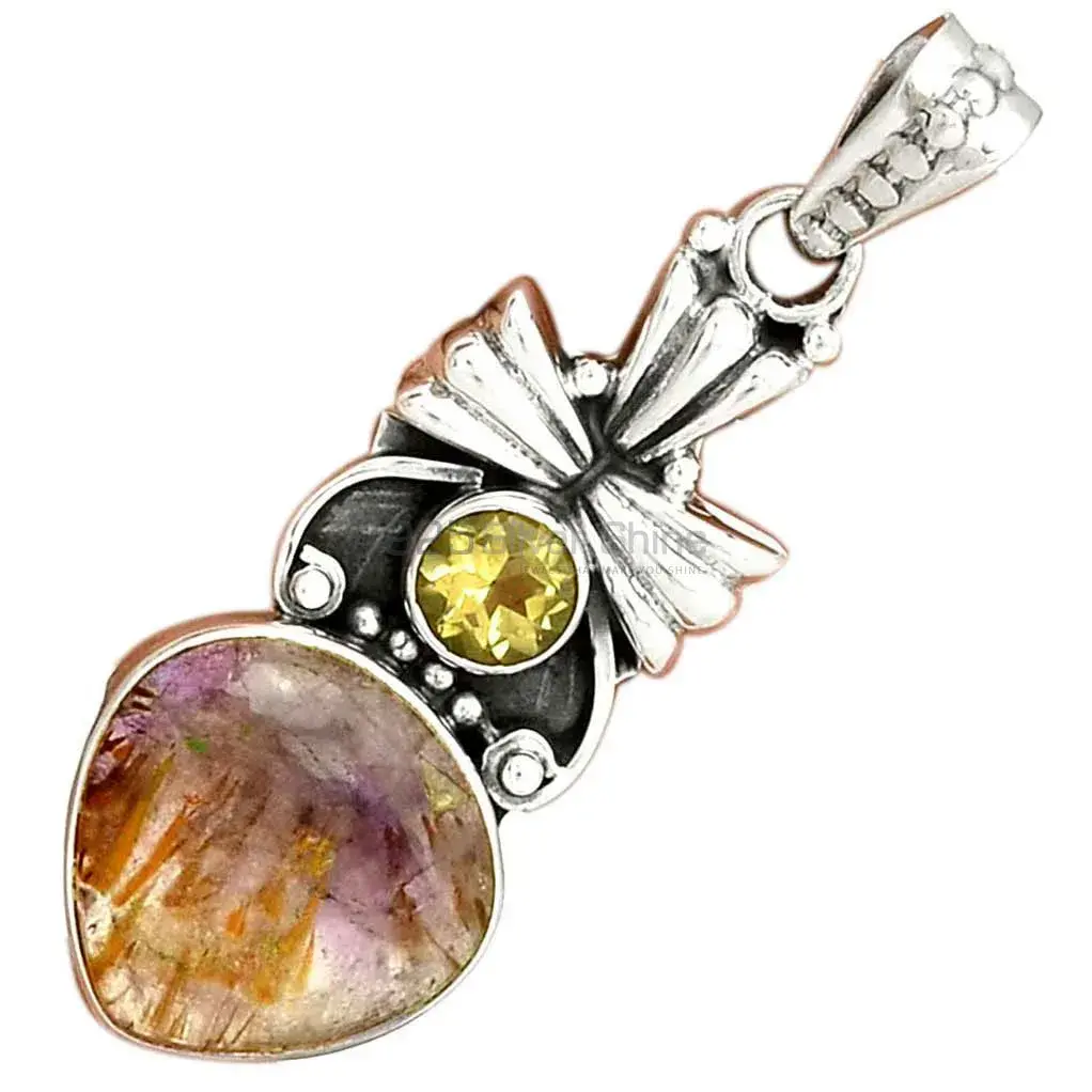 Multi Gemstone Pendants In 925 Fine Silver Jewelry 925SP083_3