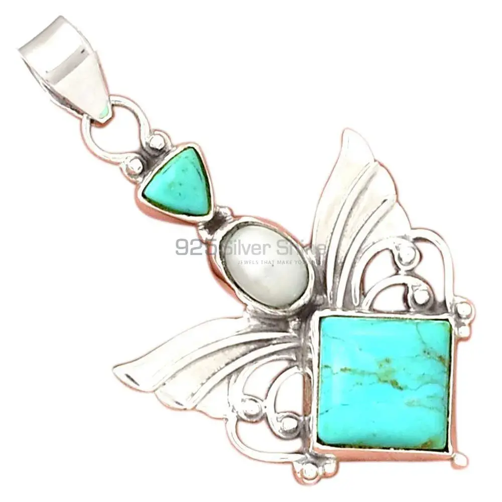 Multi Gemstone Pendants In 925 Fine Silver Jewelry 925SP094-1_0