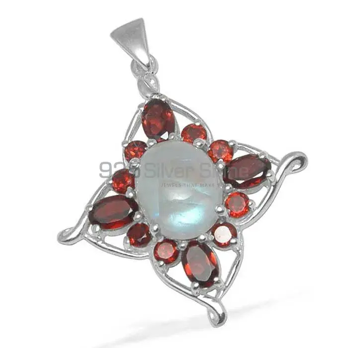 Multi Gemstone Pendants In 925 Fine Silver Jewelry 925SP1465_1