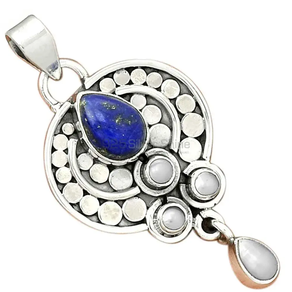 Multi Gemstone Pendants In 925 Fine Silver Jewelry 925SP32-4_0