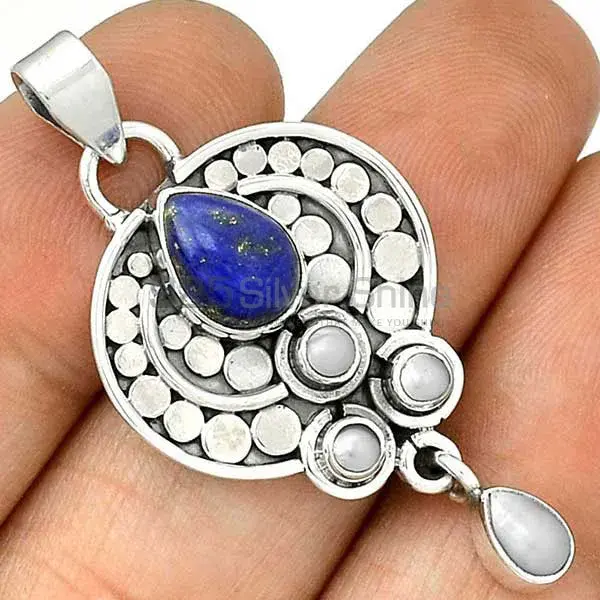 Multi Gemstone Pendants In 925 Fine Silver Jewelry 925SP32-4_1