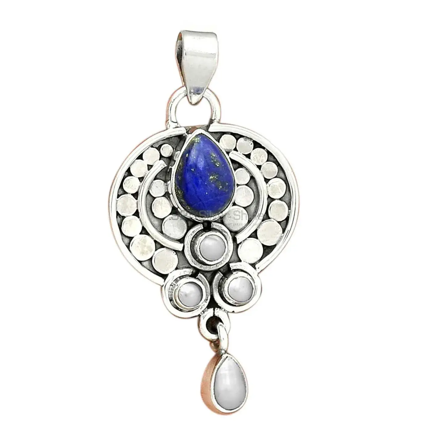 Multi Gemstone Pendants In 925 Fine Silver Jewelry 925SP32-4_2