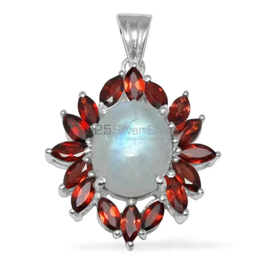 Multi Gemstone Pendants In Fine Sterling Silver Jewelry 925SP1453_0