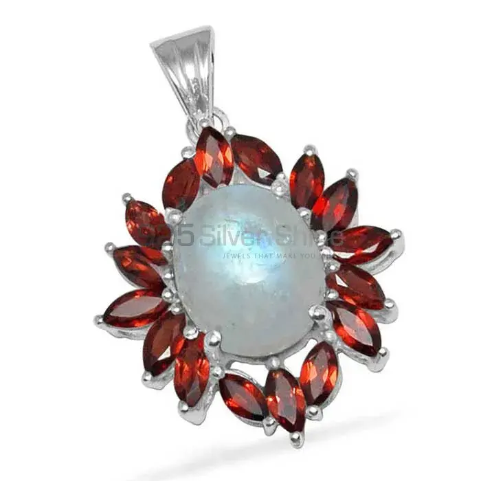 Multi Gemstone Pendants In Fine Sterling Silver Jewelry 925SP1453_1