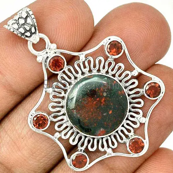 Multi Gemstone Pendants In Fine Sterling Silver Jewelry 925SP15-3_1