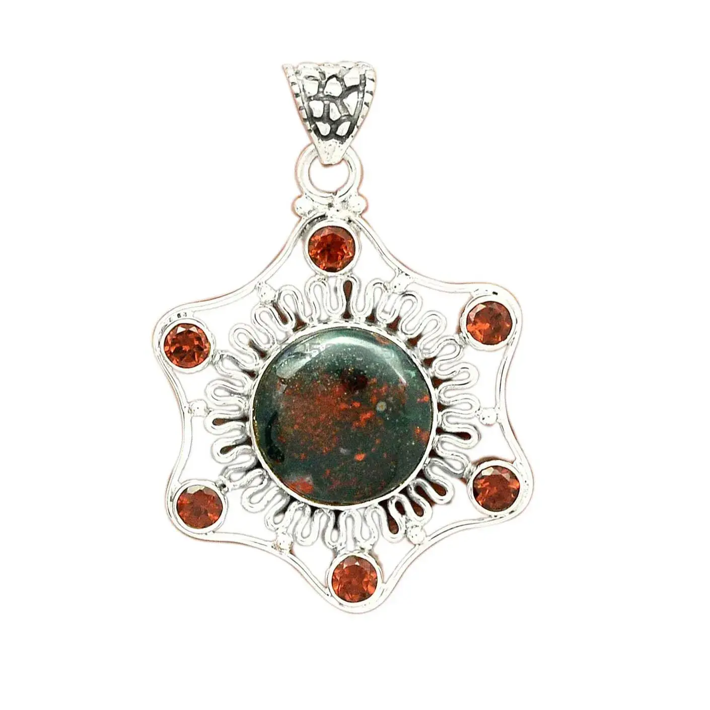 Multi Gemstone Pendants In Fine Sterling Silver Jewelry 925SP15-3_2