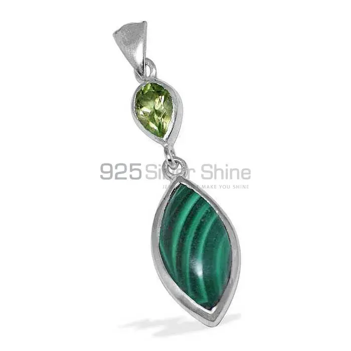 Multi Gemstone Pendants In Fine Sterling Silver Jewelry 925SP1503_1