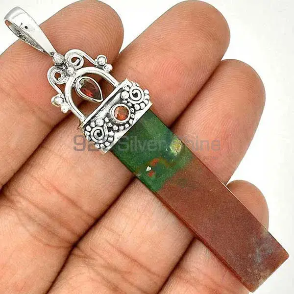 Multi Gemstone Pendants In Fine Sterling Silver Jewelry 925SP28-2_1