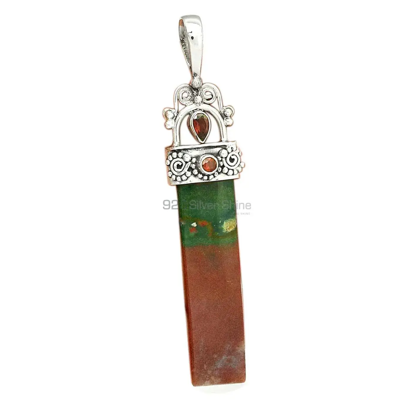 Multi Gemstone Pendants In Fine Sterling Silver Jewelry 925SP28-2_2