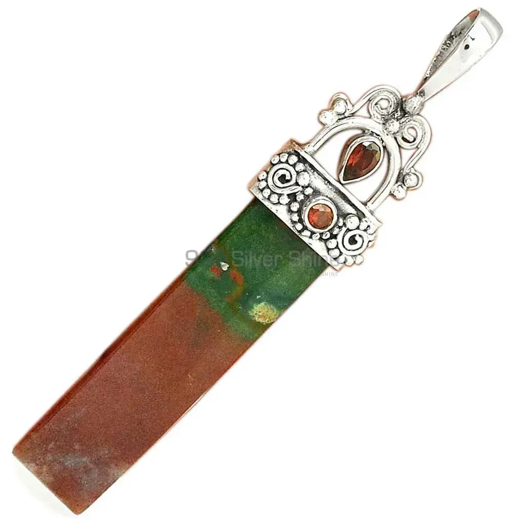 Multi Gemstone Pendants In Fine Sterling Silver Jewelry 925SP28-2_3