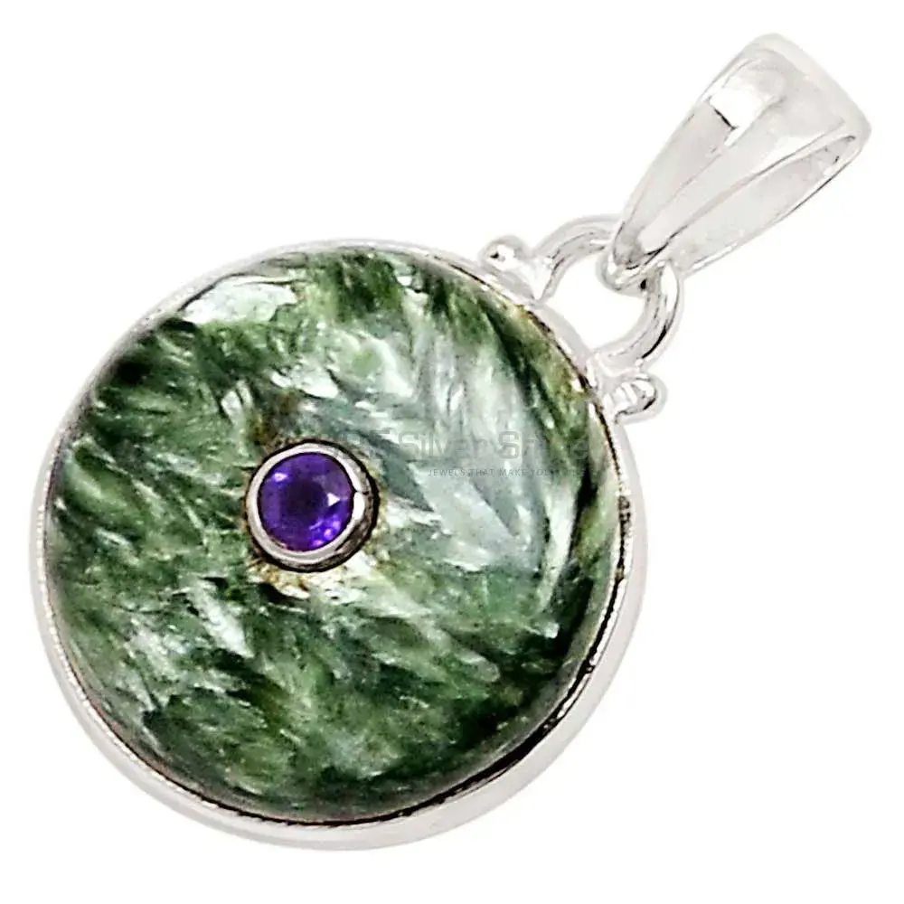 Multi Gemstone Pendants In Fine Sterling Silver Jewelry 925SP70-5_1