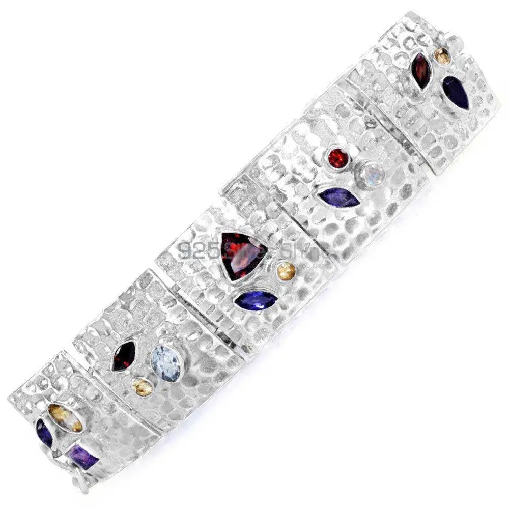 Best Price Multi Stone Gemstone Bracelets Exporters In 925 Solid Silver Jewelry 925SB242