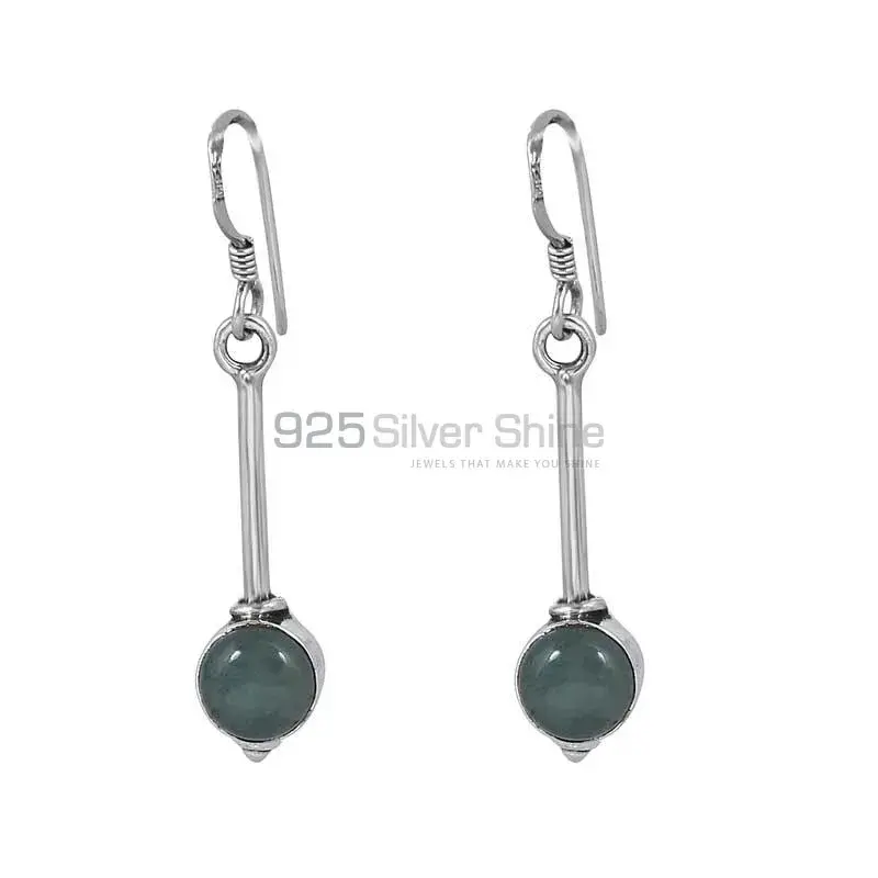 Best Price Natural Aventurine Gems Stone Earring In 925 Sterling Silver Jewelry 925SE36