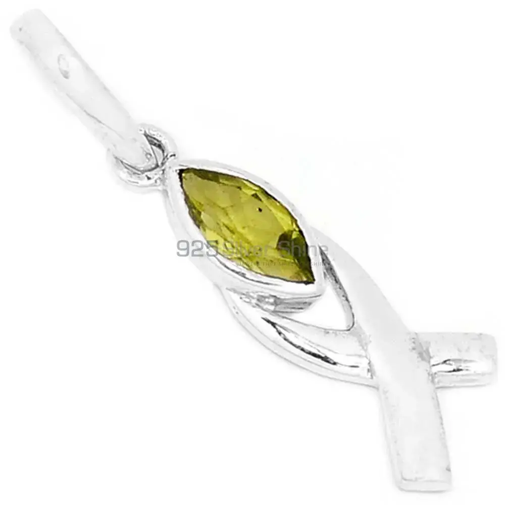 Peridot Gemstone Handmade Pendants In Solid Sterling Silver Jewelry 925SP283-1