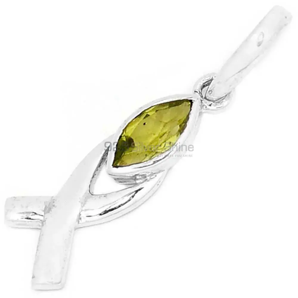 Peridot Gemstone Handmade Pendants In Solid Sterling Silver Jewelry 925SP283-1_0