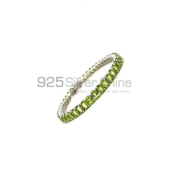 Peridot Gemstone Handmade Tennis Bracelets In Solid Sterling Silver Jewelry 925SB181_0