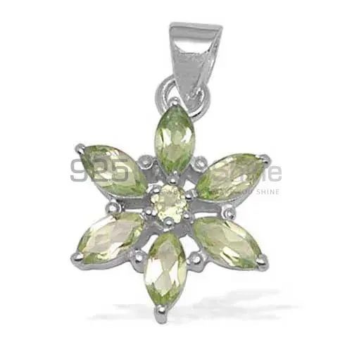 Best Price Peridot Gemstone Pendants Suppliers In 925 Fine Silver Jewelry 925SP1415