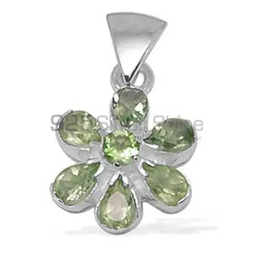 Best Price Peridot Gemstone Pendants Wholesaler In Fine Sterling Silver Jewelry 925SP1403