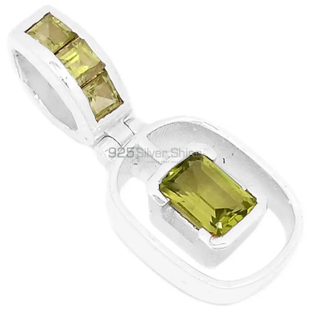 Best Price Peridot Gemstone Pendants Wholesaler In Fine Sterling Silver Jewelry 925SSP350-2