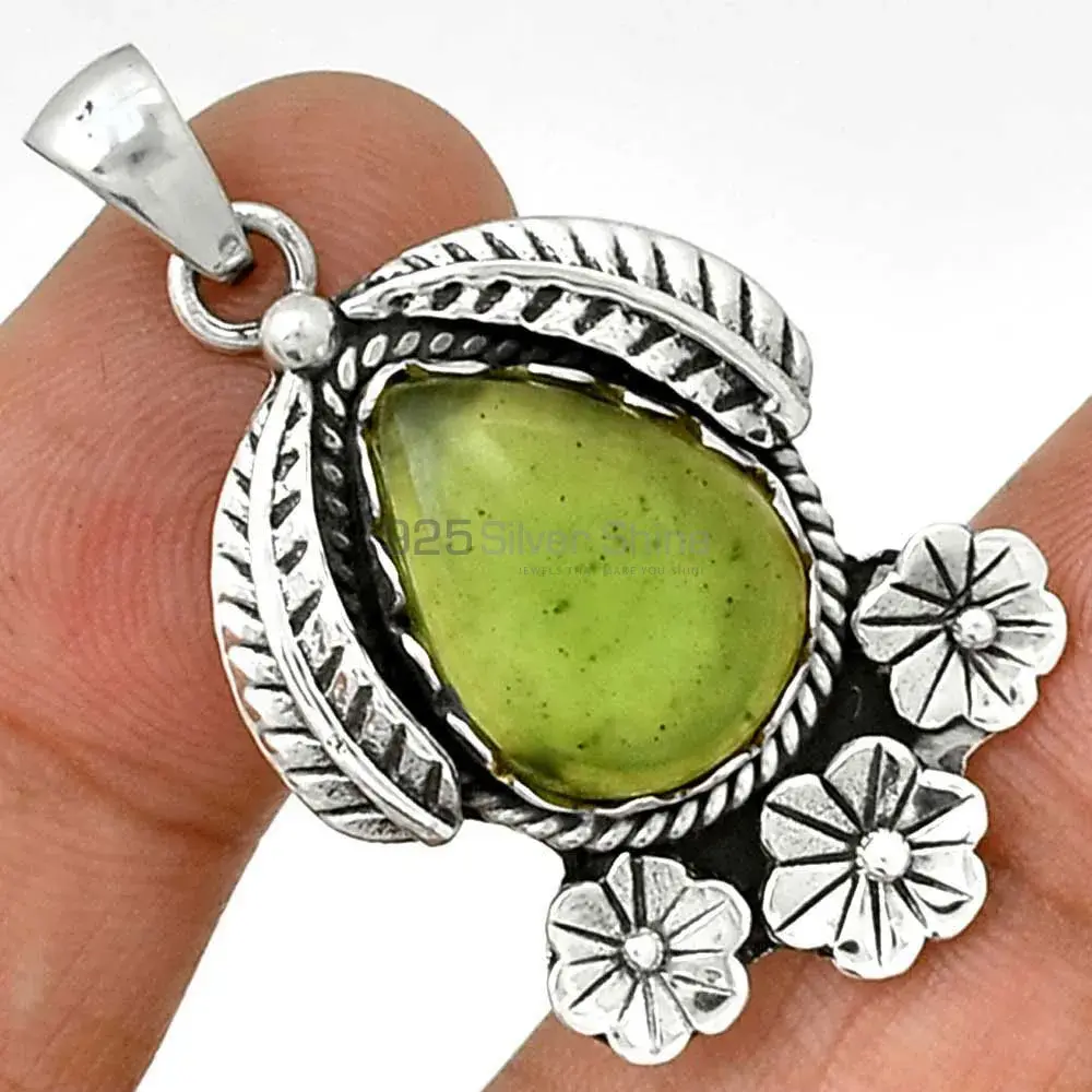 Prehnite Gemstone Pendants In Fine Sterling Silver Jewelry 925SP091-6_1