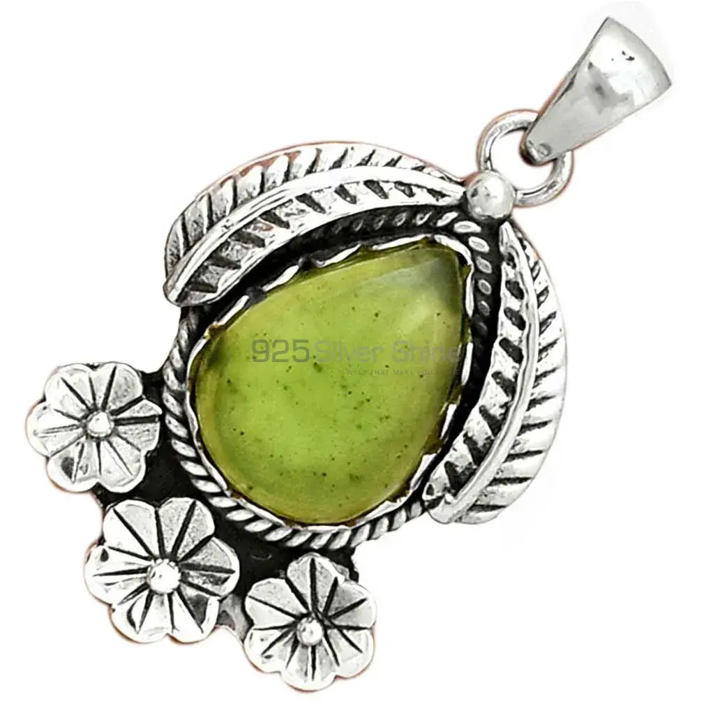 Prehnite Gemstone Pendants In Fine Sterling Silver Jewelry 925SP091-6_3