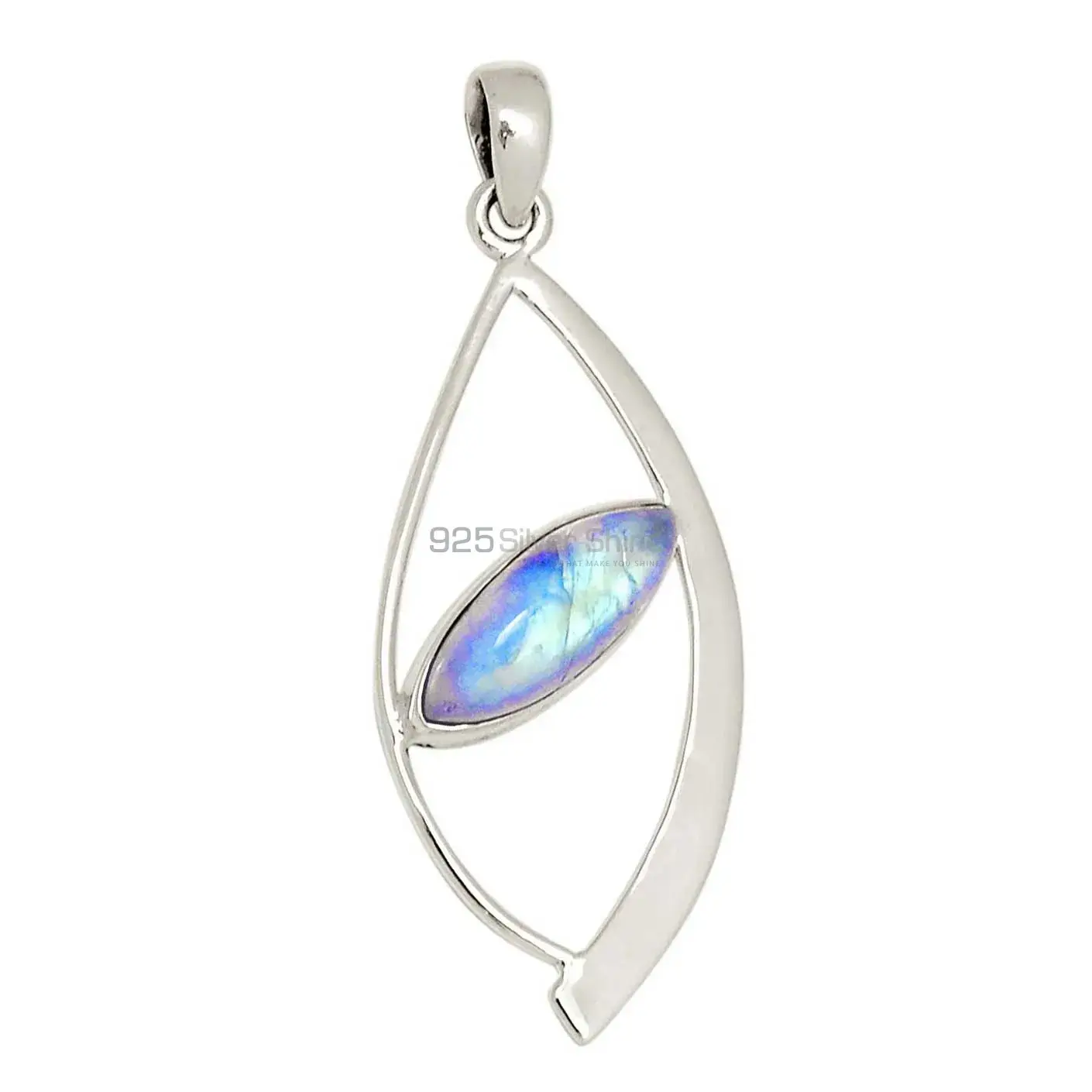 Rainbow Gemstone Pendants In 925 Solid Silver Jewelry 925SP122-3_1