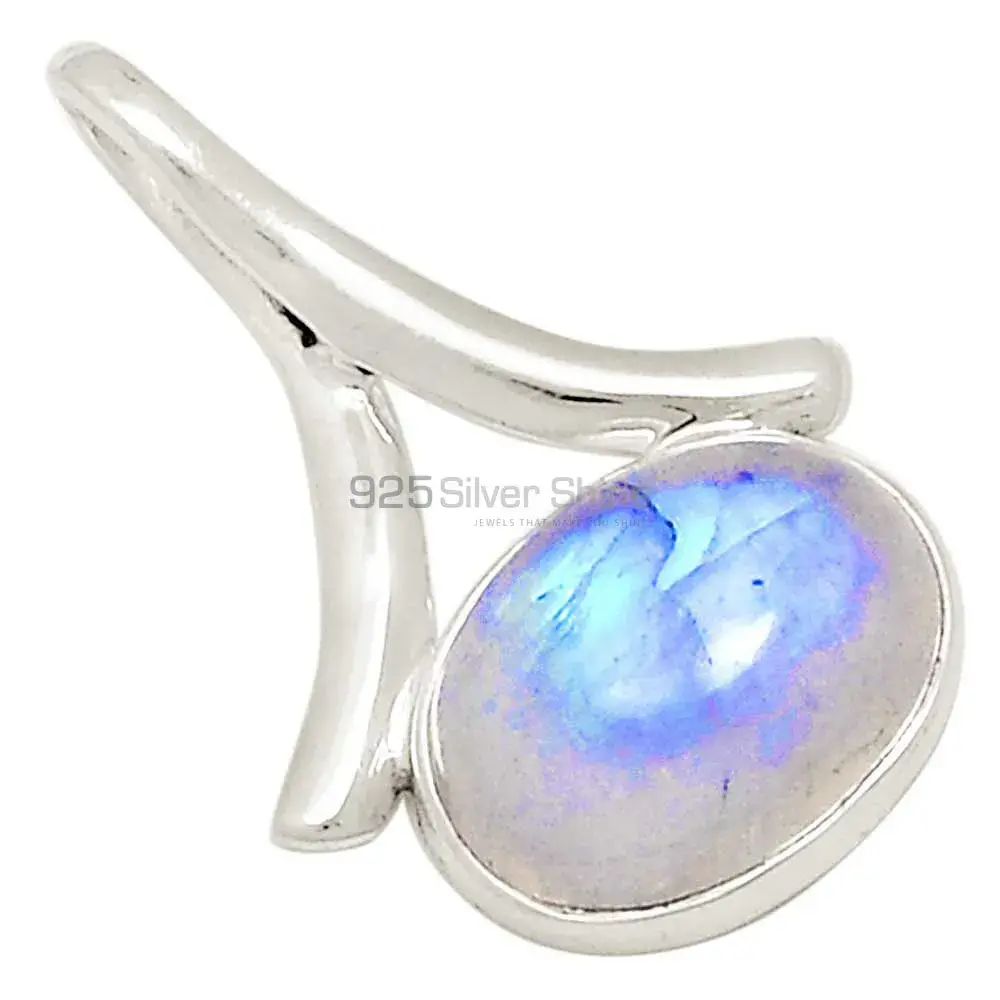 Best Price Rainbow Moonstone Pendants In Fine Sterling Silver Jewelry 925SP120-1